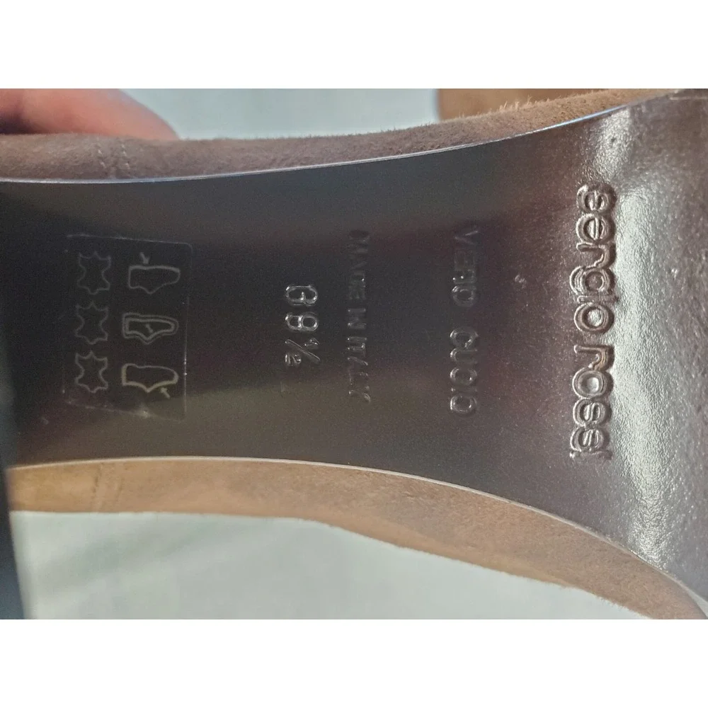 Sergio Rossi Size UK 39.5 Brown‎ Over Knee Pull On Boots Suede Made In Italy